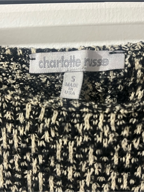 Charlotte Russe Sweaters - Soft Black and Cream Knit Sweater